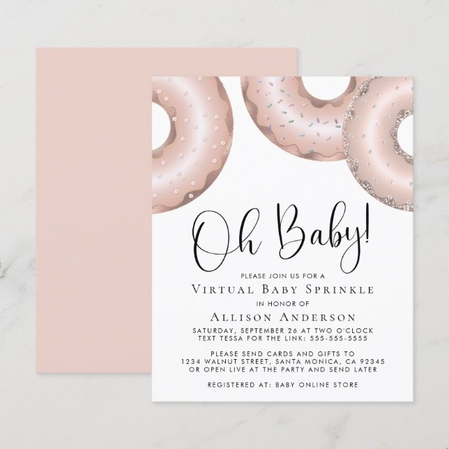 Budget Rose Gold Donuts Virtual Baby Sprinkl (Devant / Derrière)