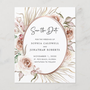 Budget Rose Gold Foil Boho Floral Enregistrer la d