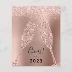 Budget Rose Gold Metallic 2022 Carte Nouvel An