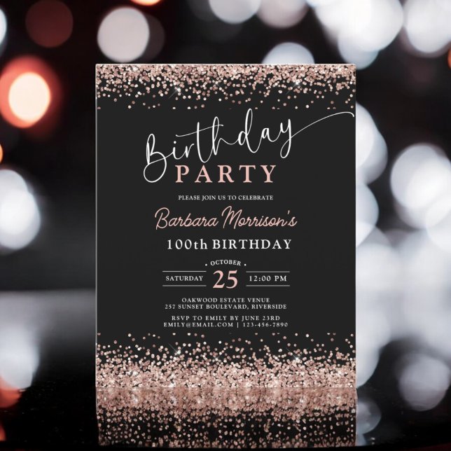 Budget Rose Gold Noir N'importe quel âge 100e anni (Créateur téléchargé)