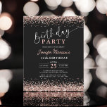 Budget Rose Gold Noir N'importe quel âge 40e anniv<br><div class="desc">Marquez l'occasion avec le Rose Budget Gold Black Any Age 40th Birthday Invitation. Ce design chic et élégant mêle parties scintillant dorée rose scintillante à un arrière - plan noir élégant, créant un look sophistiqué qui est parfait pour célébrer un fabuleux 40e anniversaire. Offrant à la fois style et prix...</div>