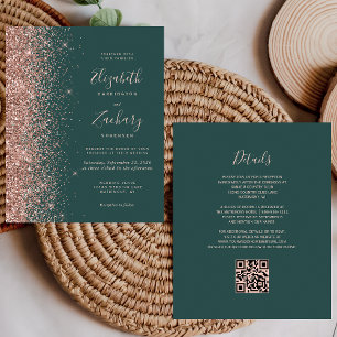 Budget Rose Gold Pailleté Code QR Mariage