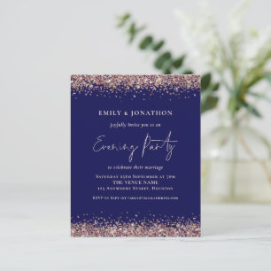 BUDGET Rose Gold Paillettes Invitation de soirée N