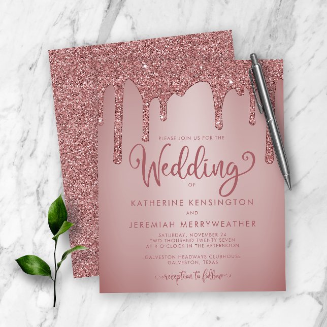 BUDGET Rose Gold Paillettes Mariage Étincelant (Créateur téléchargé)