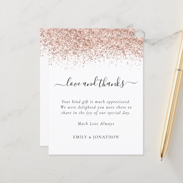 Budget Rose Gold Parties scintillant Mariage Amour (Devant/Arrière en situation)