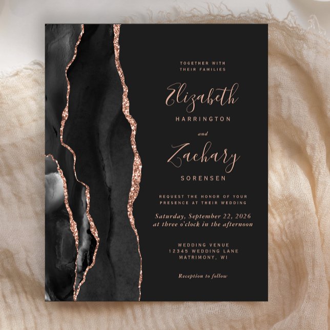 Budget Rose noir Or Agate Mariage foncé (Créateur téléchargé)