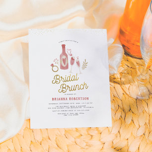 Budget Rose & Or Moderne Brunch de Mariage & Bulle