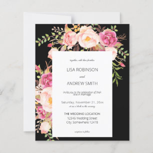 Budget Rose Pâle Floral Noir 2 Mariage