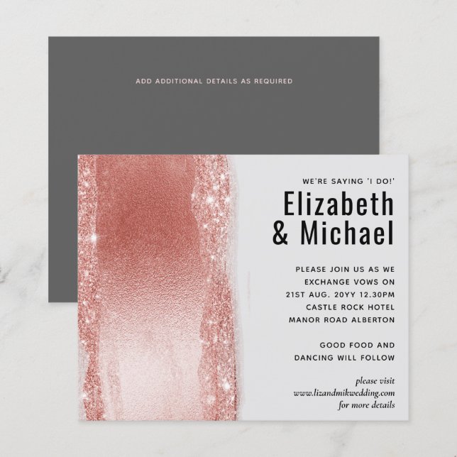 Budget Rose Parties scintillant or  Foil Look Mari (Devant / Derrière)