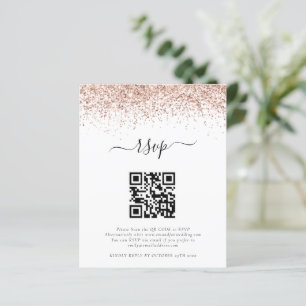 Budget Rose Parties scintillant or QR Code Mariage