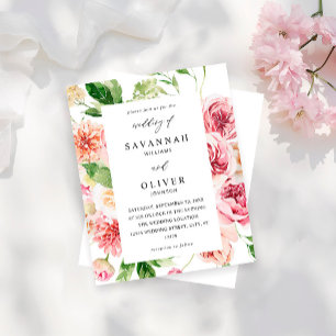 Budget Rose & Pêche Floral & Mariage de verdure