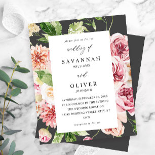 Budget Rose & Pêche Floral & Vert Mariage Gris