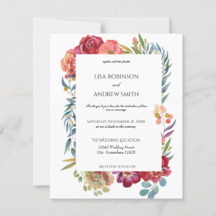 Budget Rose & Plum Tropical Floral Blanc 1 Mariage