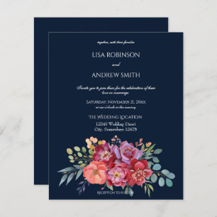 Budget Rose & Plum Tropical Floral Navy 2 Mariage