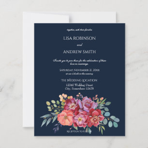 Budget Rose & Plum Tropical Floral Navy 2 Mariage