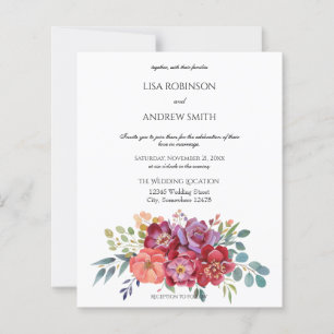 Budget rose & prune Tropical Floral Blanc 2 Mariag