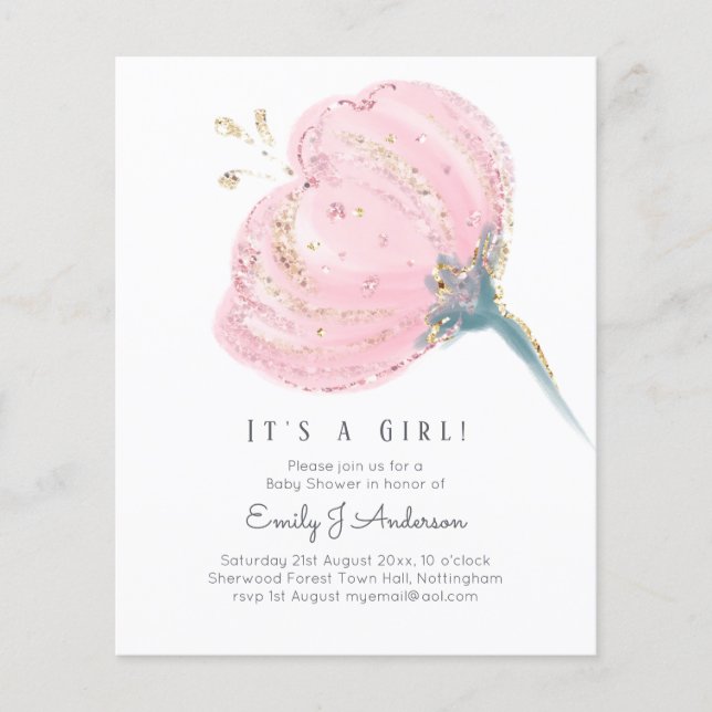 BUDGET Rose Rose Parties scintillant C'Est Un Baby (Devant)