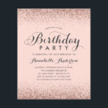 Budget Rose Rose Parties scintillant Or N'importe<br><div class="desc">Glam moderne Blush Rose Rose Parties scintillant or étincelant Élégant Script Calligraphie Tout âge Anniversaire Invitation</div>
