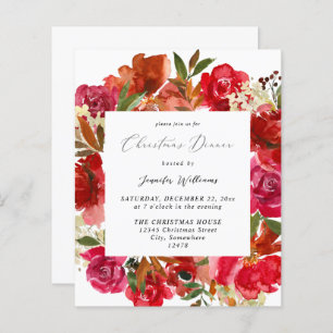 Budget Rose rouge et dîner de Noël rose