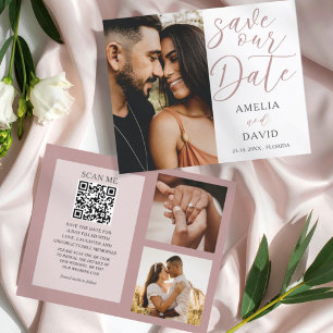 Budget Rose Save Our Date Photo Mariage 