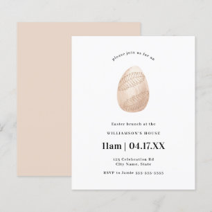 Budget Rose Simple Minimal Aquarelle Œuf de Pâques