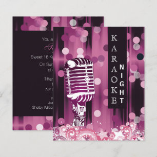 Budget Rose Sweet 16 Karaoke Invitation