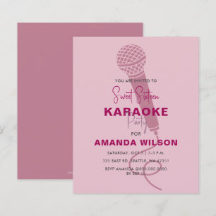 Budget Rose Sweet 16 Karaoke Party Invitation