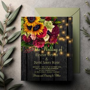 BUDGET Roses tournesol rustique campagne bois mari