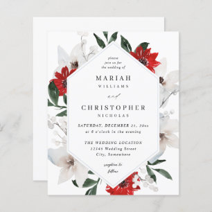 Budget Rouge et blanc Mariage floral de Noël