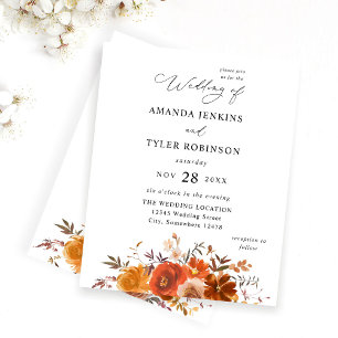 Budget Rouge & Orange Automne Mariage floral 2
