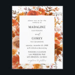 Budget Rouge & Orange Automne Mariage Floral B<br><div class="desc">** LE PAPIER SATIN EST PAPIER MINCE. METTEZ À NIVEAU LE PAPIER POUR UN PAPIER PLUS ÉPAISSE. A UNE OPTION POUR ENVELOPPES. *** Économisez de l'argent sur les invitations avec cette petite invitation qui a une option pour les enveloppes. Préparez vos invités pour l'extraordinaire mariage avec vos invitations Red &...</div>