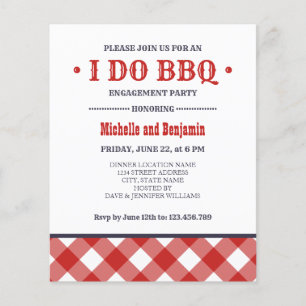 BUDGET rouge Plaid I DO BBQ Engagement Party