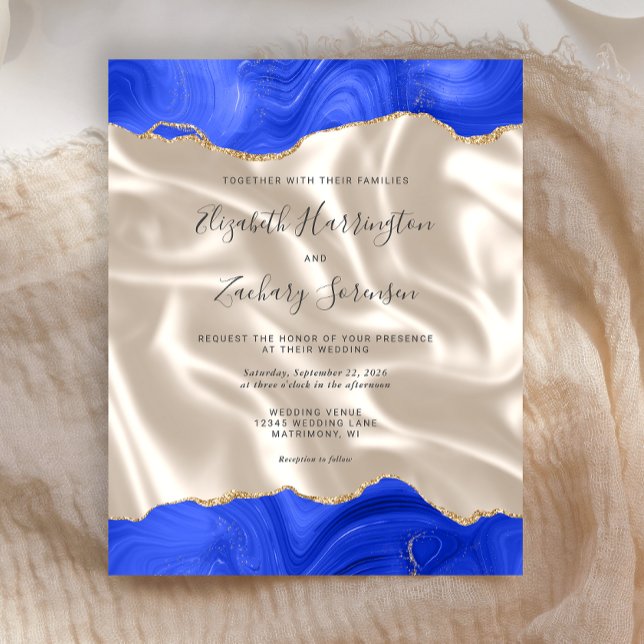 Budget Royal Bleu Agate Ivoire Soie Mariage (Créateur téléchargé)