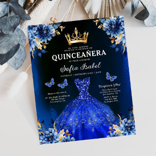 Budget Royal Blue Bilingue Espagnol Quinceanera
