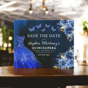 Budget Royal Blue Enregistrer la date Quinceanera