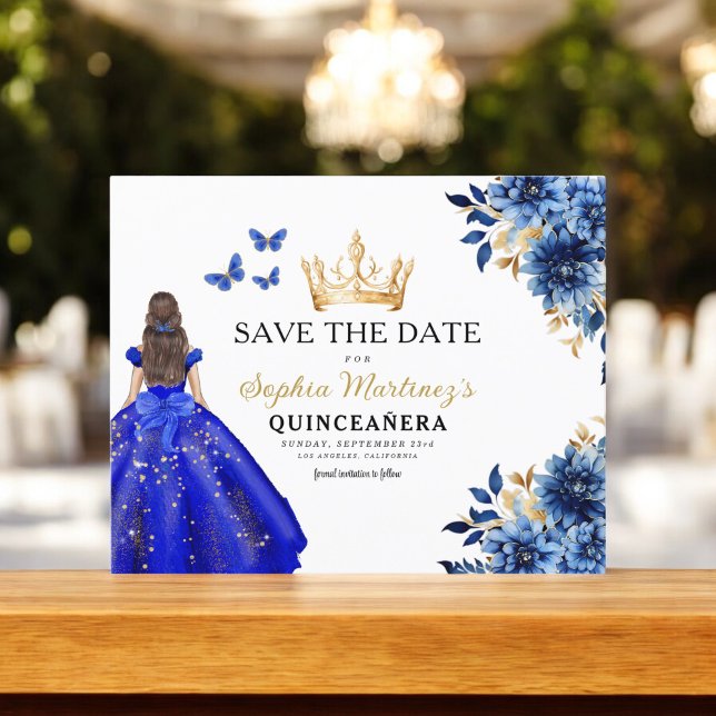Budget Royal Blue Enregistrer la date Quinceanera (Créateur téléchargé)