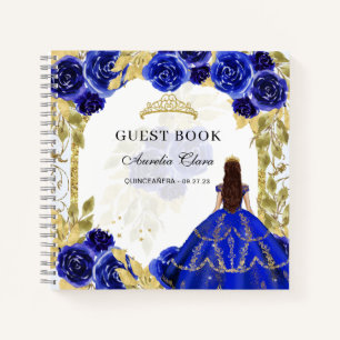 Budget Royal Blue Floral Quinceañera Livre d'or