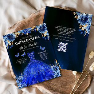 Budget Royal Blue QR Code Princesse Quinceanera