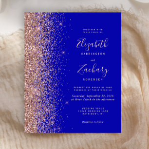 Budget Royal Blue Rose Gold Parties scintillant de