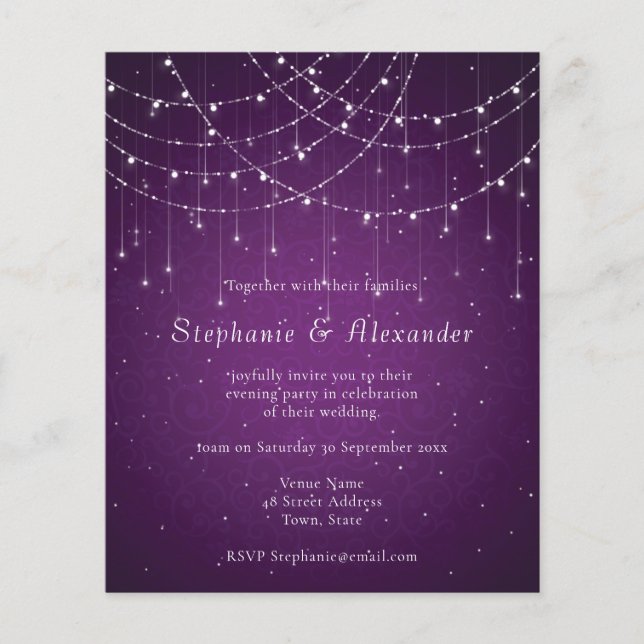 Budget Royal Purple & String Lights Soirée (Devant)