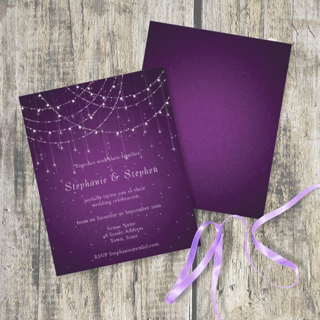 Budget Royal Purple Swirl & String Lights Mariage (Créateur téléchargé)