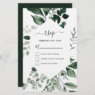 Budget RSVP Botanical Green Foliage Mariage