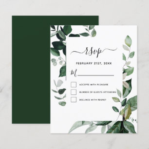 Budget RSVP Botanical Green Foliage Mariage