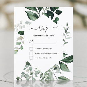Budget RSVP Botanical Green Foliage Mariage