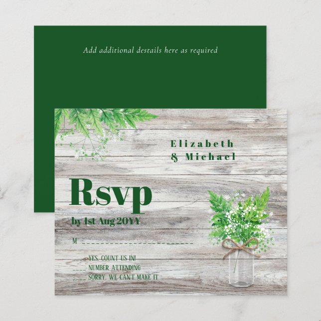 Budget RSVP Mariage de Fermes vertes (Devant / Derrière)