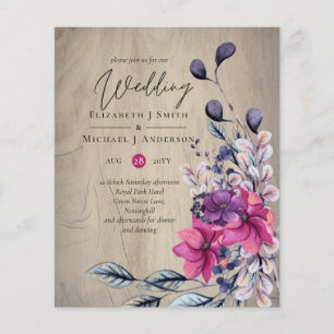 BUDGET Russe Fuchsia Floral Mariage Woodland