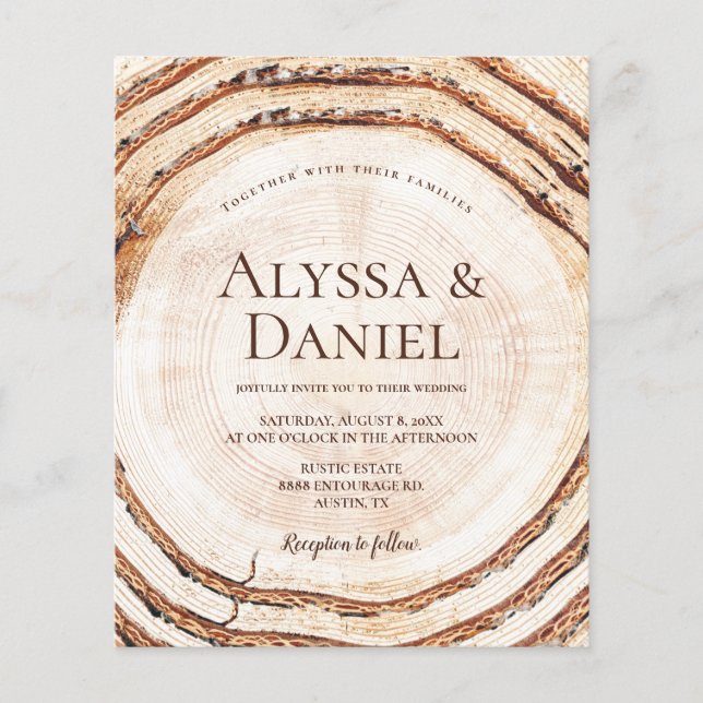 Budget Russe Mariage Bois Coupe Grain Personnalisé (Devant)