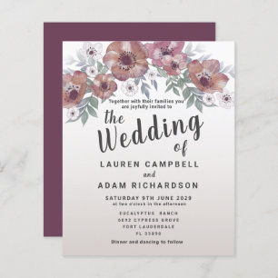 Budget Russe Rouge Orange Faire-part de mariage