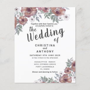 Budget Russe Rouge Orange Faire-part de mariage