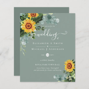 BUDGET Russe tournesol Eucalyptus Mariage Feuille
